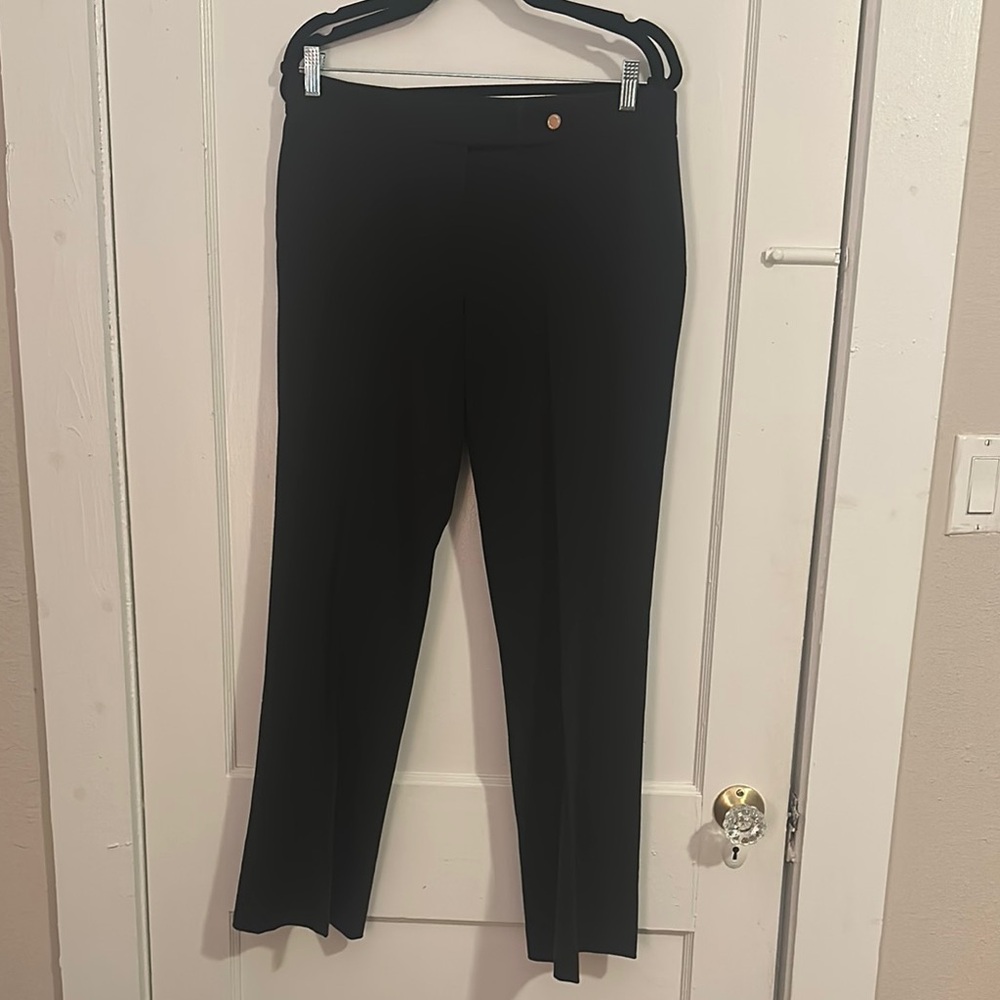 Black Straight-Leg Dress Pants